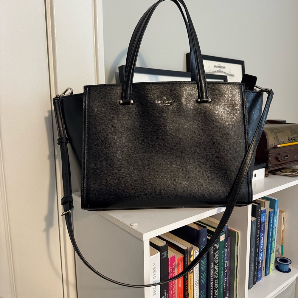 Kate Spade Black Leather Tote Bag